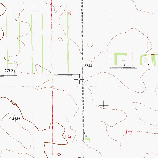 Topographic Map of 14N61E19AAA01_ Well, MT