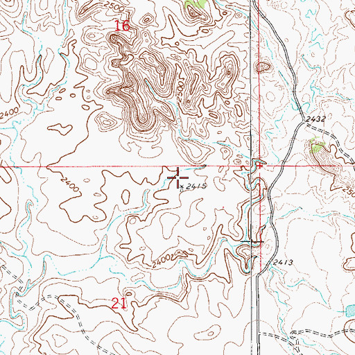 Topographic Map of 14N56E21ABAD01 Well, MT