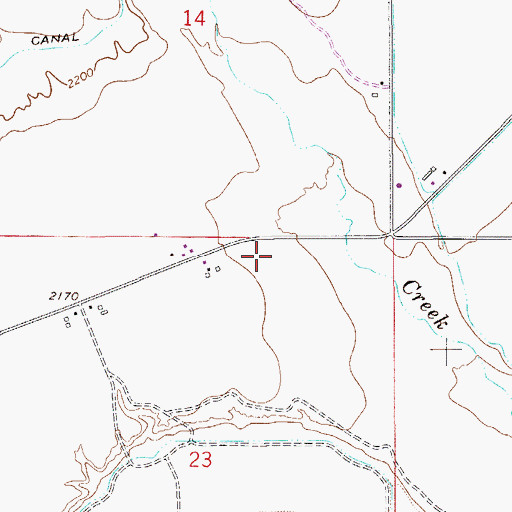 Topographic Map of 14N54E22ABB_01 Well, MT