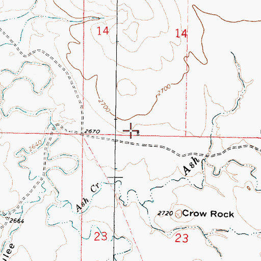 Topographic Map of 14N44E14CDCC01 Well, MT