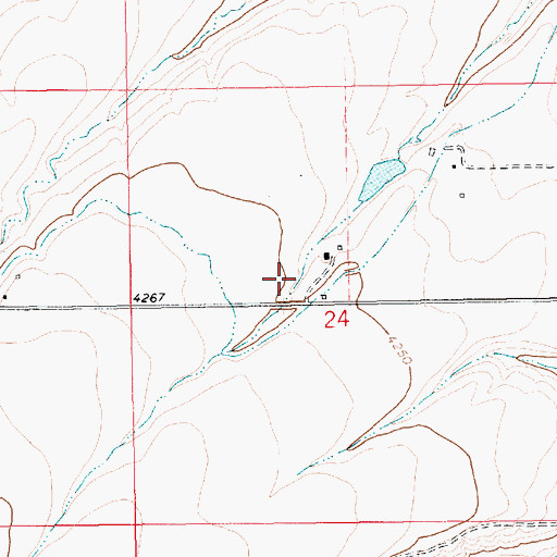 Topographic Map of 14N14E24BD__01 Well, MT