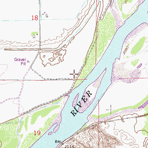 Topographic Map of 14N55E18CDD_01 Well, MT