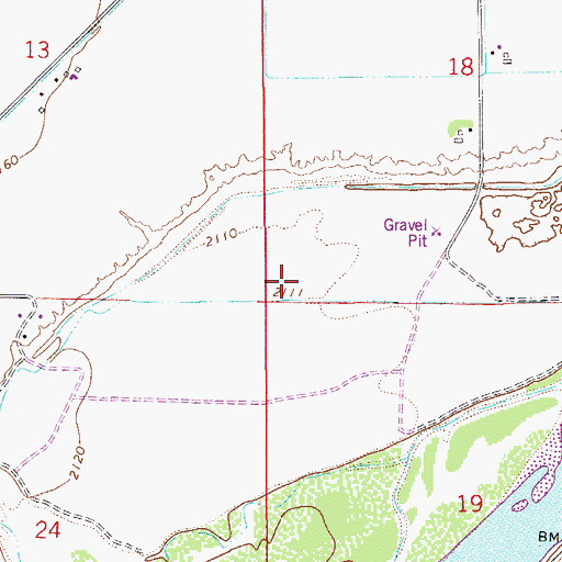 Topographic Map of 14N55E18CCC_03 Well, MT
