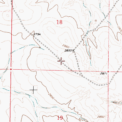 Topographic Map of 02N44E01BAAA01 Well, MT