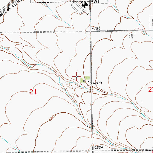 Topographic Map of 14N16E21AD__01 Well, MT