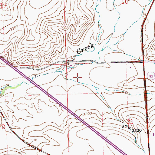Topographic Map of 14N20W21BB__01 Well, MT