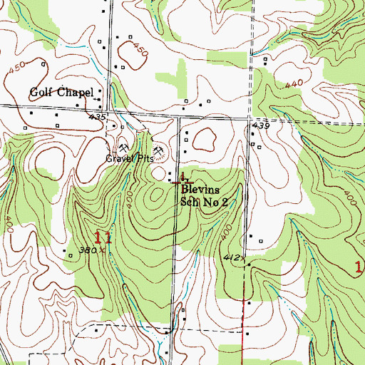 Topographic Map of Blevins School Number 2, AR
