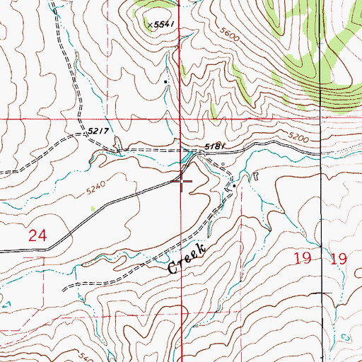 Topographic Map of 14N12E19BB__01 Spring, MT