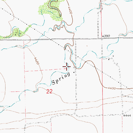 Topographic Map of 14N13E22AB__01 Spring, MT
