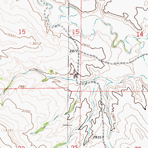 Topographic Map of 14N47E15DDAD01 Well, MT