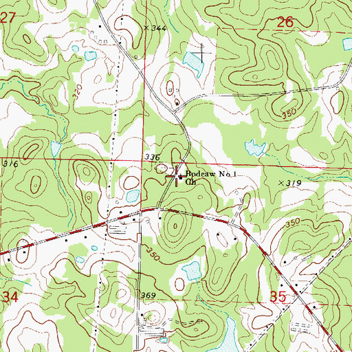 Topographic Map of Bodcaw Number 1 Missionary Baptist Church, AR