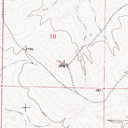 Topographic Map of 14N44E18DCAB01 Well, MT