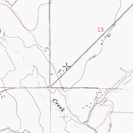 Topographic Map of 14N54E13BBAB01 Well, MT