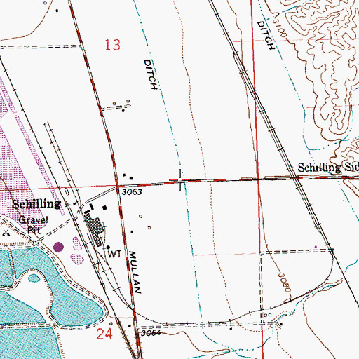 Topographic Map of 14N21W13DDCC01 Well, MT
