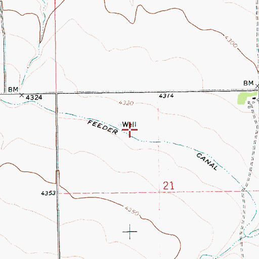 Topographic Map of 14N14E21BA__01 Well, MT