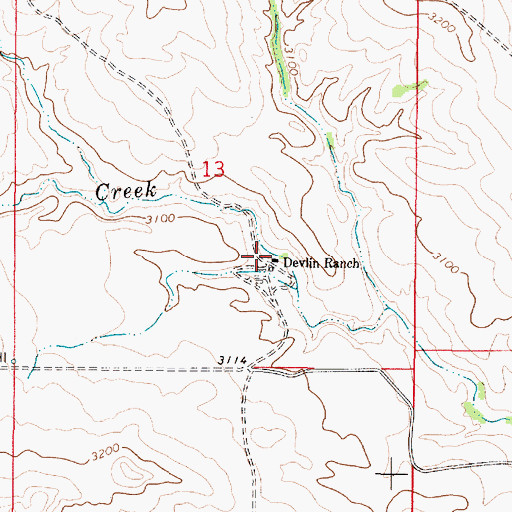Topographic Map of 14N46E13DDDC01 Well, MT