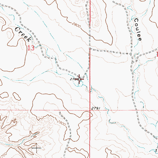 Topographic Map of 14N50E13DADC01 Well, MT