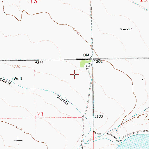 Topographic Map of 14N14E21AA__01 Well, MT