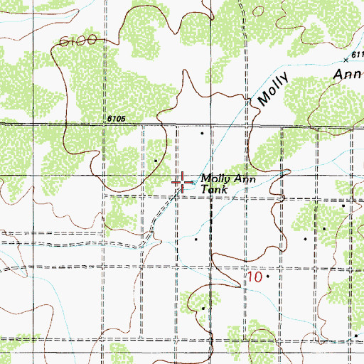 Topographic Map of Molly Ann Tank, AZ