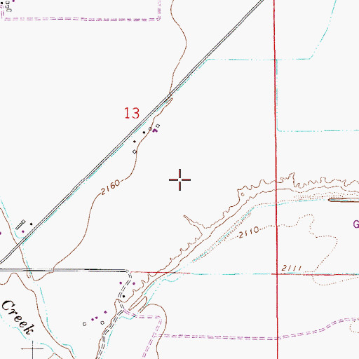 Topographic Map of 14N54E13DBBB01 Well, MT