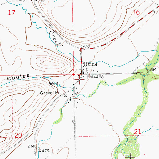 Topographic Map of 14N13E21BBB_01 Well, MT