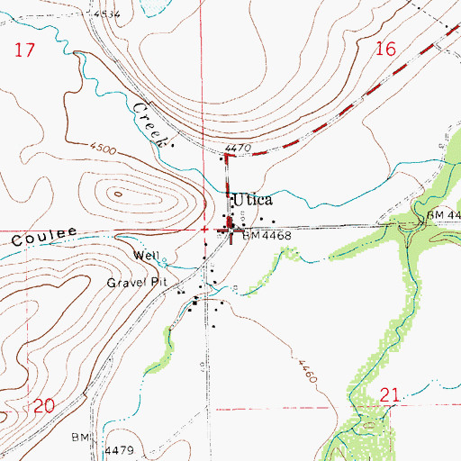 Topographic Map of 14N13E16CC__01 Well, MT