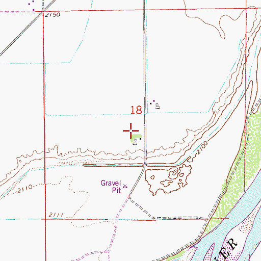 Topographic Map of 14N55E18BAD_01 Well, MT