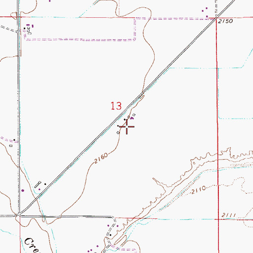 Topographic Map of 14N54E13CDD_01 Well, MT