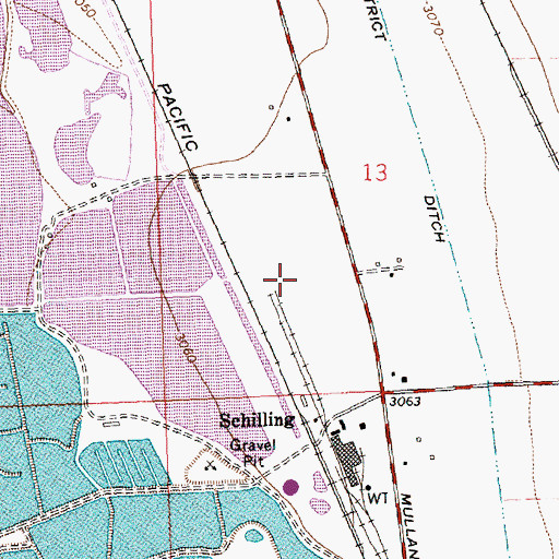 Topographic Map of 14N21W13CACC01 Well, MT