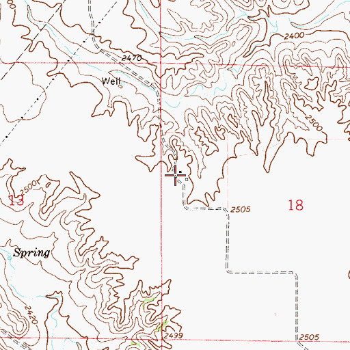 Topographic Map of 14N54E18BCCA01 Well, MT