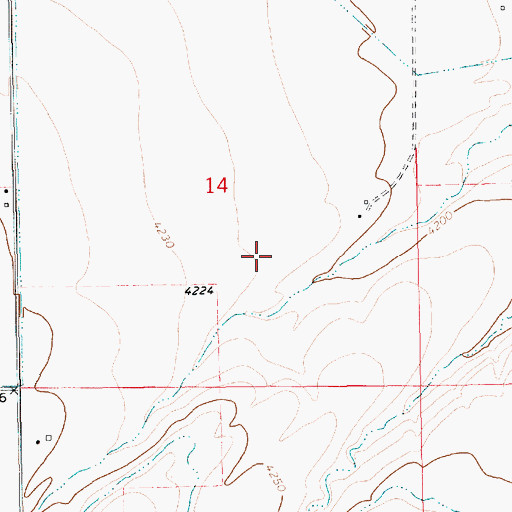 Topographic Map of 14N14E14DB__01 Well, MT