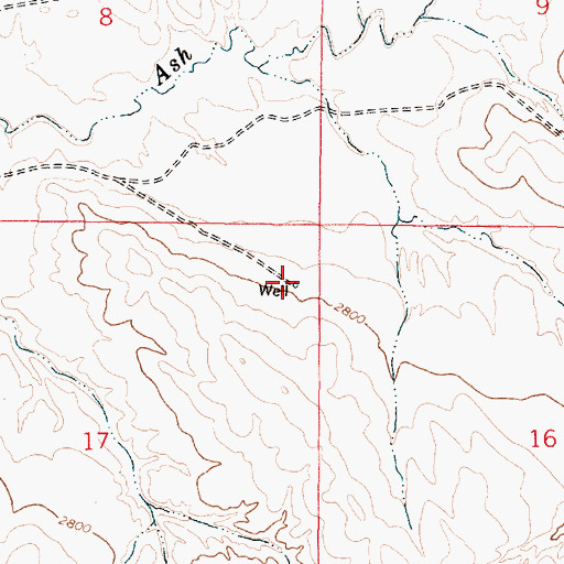 Topographic Map of 14N45E17AADA01 Well, MT