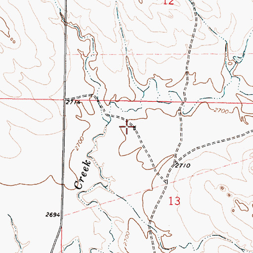 Topographic Map of 14N44E13BACA01 Well, MT