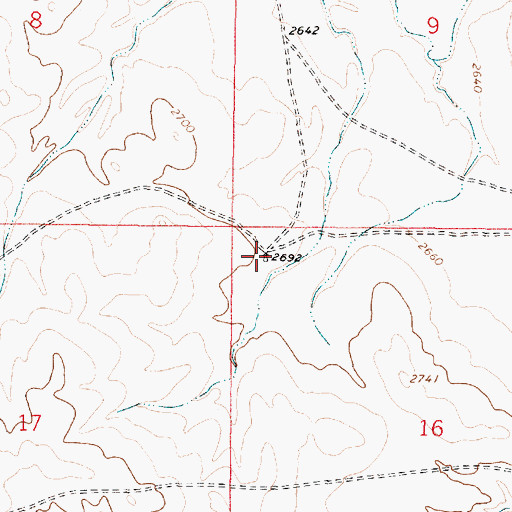 Topographic Map of 14N44E16BBBD01 Well, MT