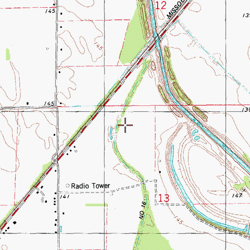 Topographic Map of Canal Number 16, AR
