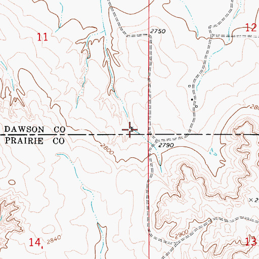 Topographic Map of 14N51E11DDDC01 Well, MT