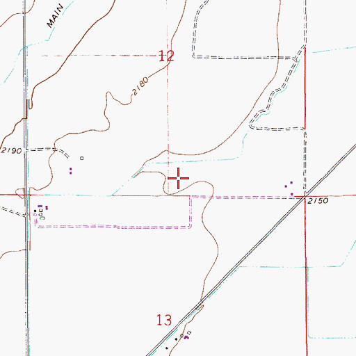Topographic Map of 14N54E12DCB_01 Well, MT