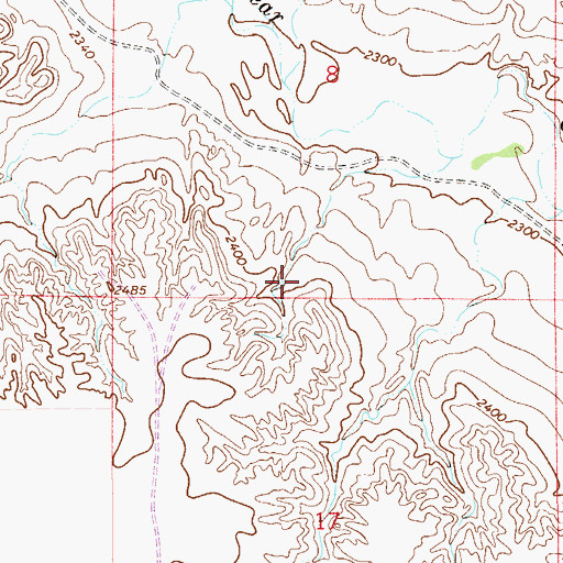 Topographic Map of 14N54E08CDDC02 Well, MT
