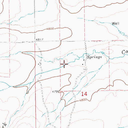 Topographic Map of 14N12E14BA__01 Spring, MT