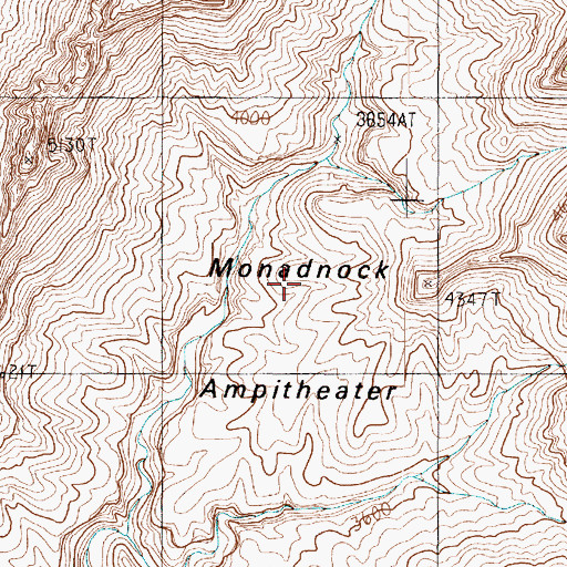 Topographic Map of Monadnock Amphitheater, AZ