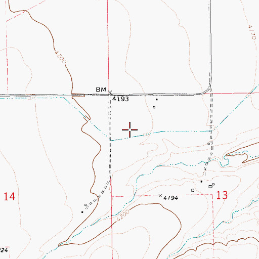 Topographic Map of 14N14E13BB__01 Well, MT