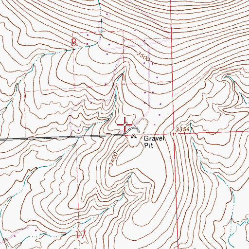 Topographic Map of 14N20W08DDCC01 Well, MT