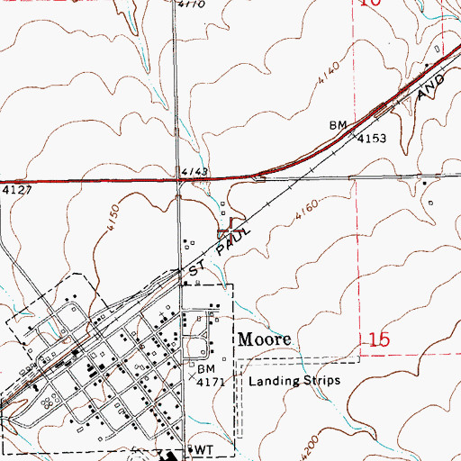 Topographic Map of 14N16E15BB__01 Well, MT