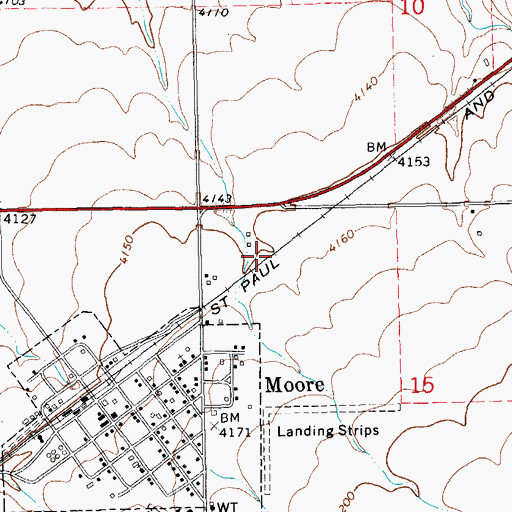 Topographic Map of 14N16E15BBCB01 Well, MT