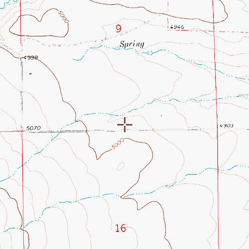 Topographic Map of 14N12E09DC__01 Spring, MT