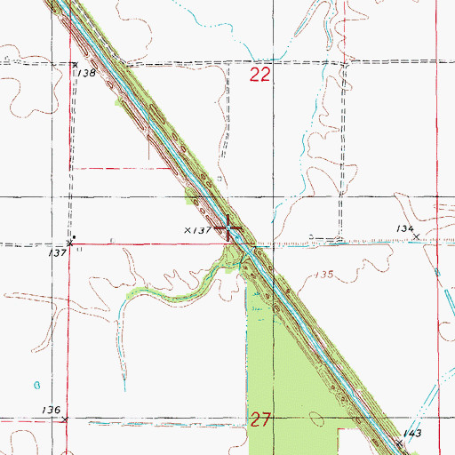 Topographic Map of Canal Number 43, AR