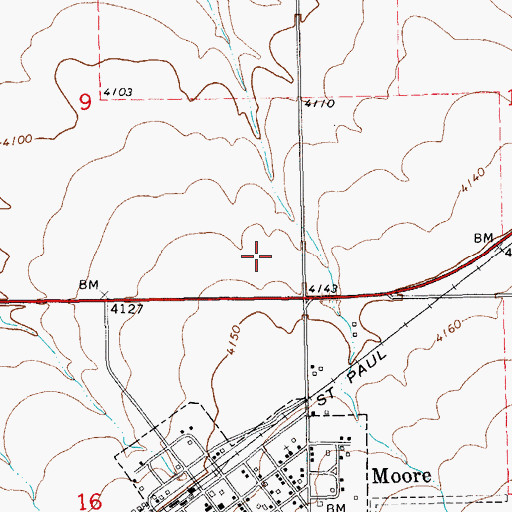 Topographic Map of 14N16E09DD__01 Well, MT