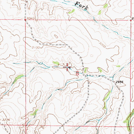 Topographic Map of 14N47E08BDDC01 Well, MT