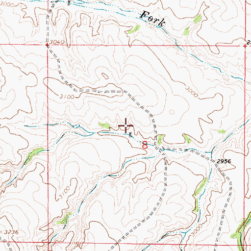 Topographic Map of 14N47E08BDDB01 Well, MT
