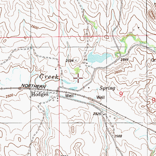 Topographic Map of 14N58E09BBDA01 Well, MT
